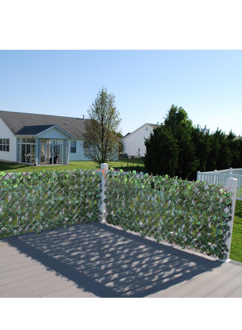 Generic FFD Wooden Trellis Fence with Lifelike Artificial Greenery – Adjustable Privacy Screen for Garden & Patio – Durable Wood Construction, Easy Installation, Realistic Leaves, Versatile Decorative Piece  - Image 3