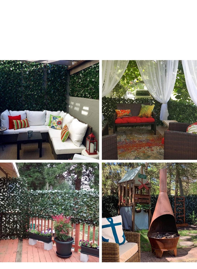 Generic FFD Wooden Trellis Fence with Lifelike Artificial Greenery – Adjustable Privacy Screen for Garden & Patio – Durable Wood Construction, Easy Installation, Realistic Leaves, Versatile Decorative Piece  - Image 4