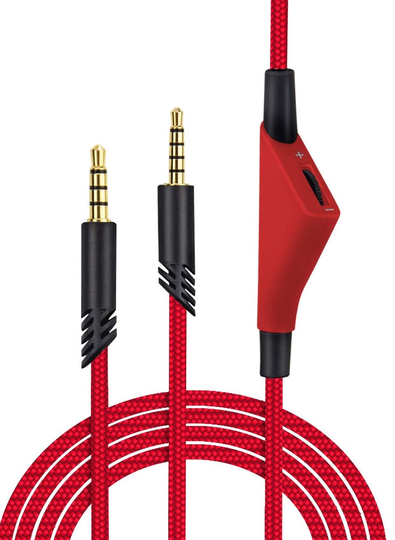 Cable Adapter for Logitech Astro A10 Gaming Headset with Volume Control, Compatible with A40/A40TR Headsets, 2m Long, Red, Ideal for Xbox One and PS4 Controllers. - Image 1