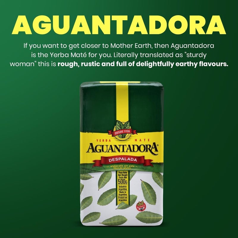Yerba Mate شاي ييربا ماتي أجوانتادورا ديسبالادا، 500 جرام، خالي من السيقان، غني بالعناصر الغذائية، مشروب معزز للطاقة، مثالي للشاي الساخن والبارد، خالي من الجلوتين، مصنوع في الأرجنتين، ييربا ماتي عضوي أصلي - Image 3