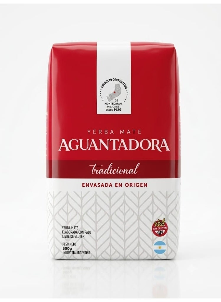 Yerba Mate Aguantadora Despalada Yerba Mate Tea, 500 Grams, Stems-Free, Rich Nutrients, Energy Boosting Drink, Perfect for Hot and Cold Tea, Gluten-Free, Made in Argentina, Authentic Organic Yerba Mate - Image 1