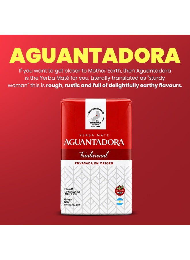 Yerba Mate شاي ييربا ماتي أجوانتادورا ديسبالادا، 500 جرام، خالي من السيقان، غني بالعناصر الغذائية، مشروب معزز للطاقة، مثالي للشاي الساخن والبارد، خالي من الجلوتين، مصنوع في الأرجنتين، ييربا ماتي عضوي أصلي - Image 2