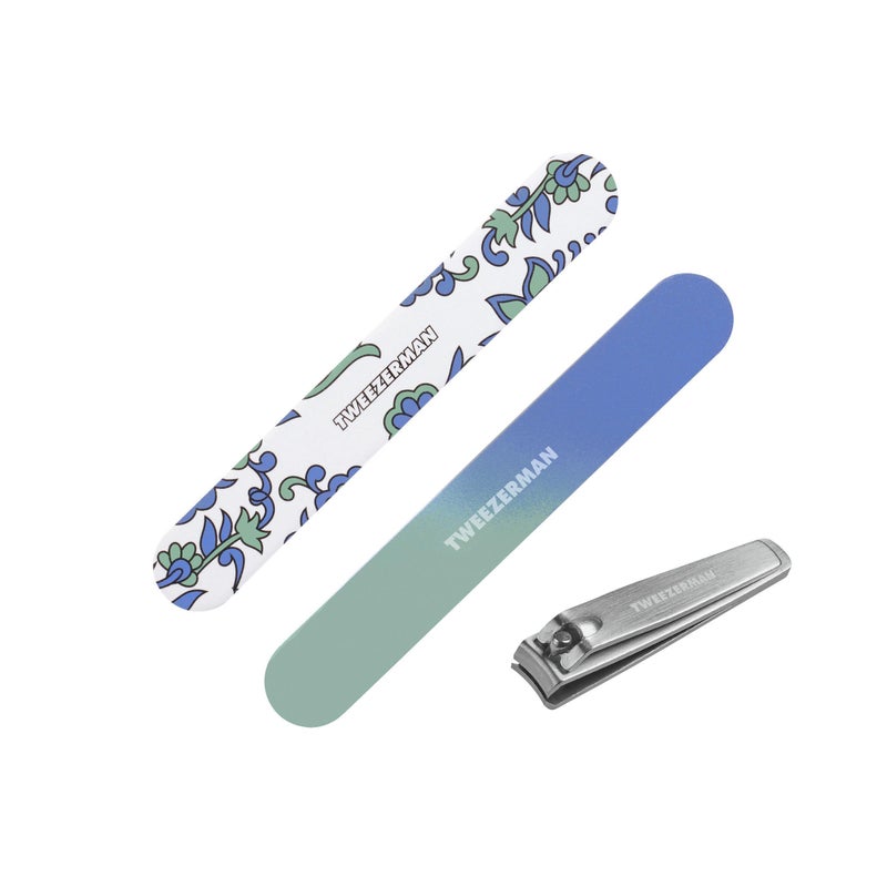 Tweezerman Blue and Green Paisley Manicure Kit - Image 3