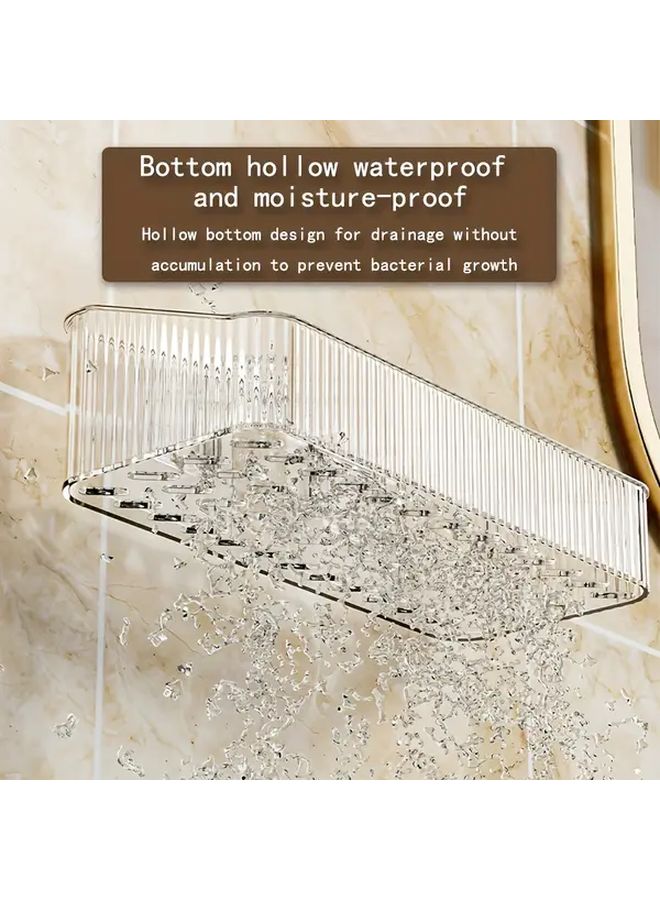 Golden Wall Mounted Bathroom Storage Shelf Made Of High Quality PET Plastic - Image 2