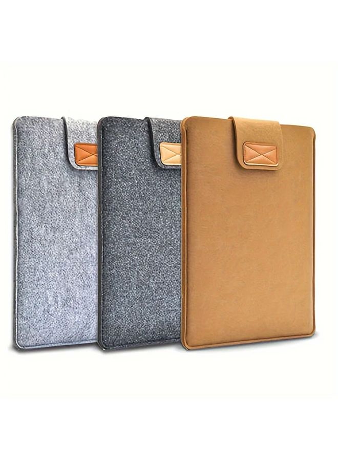 Grey Wool Felt Ultra Thin Laptop Sleeve Case For Most 13 3 Inch Tablets - Image 4