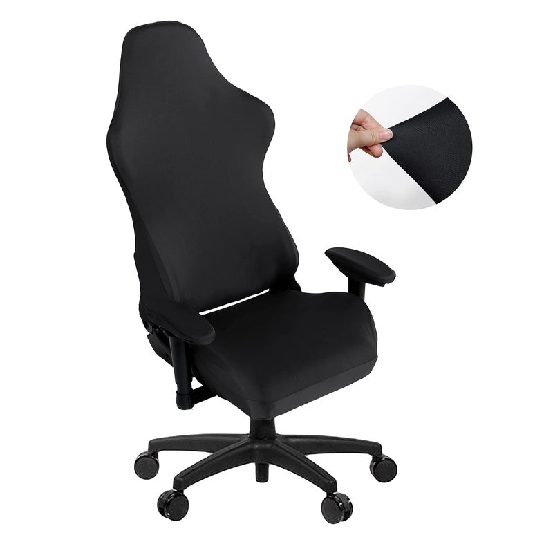 SARAFLORA Gaming Chair Covers Stretch Washable Slipcovers for Armchair, Swivel, Computer Boss Chair (Black, X-Large) - Image 1