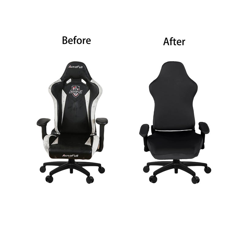 SARAFLORA Gaming Chair Covers Stretch Washable Slipcovers for Armchair, Swivel, Computer Boss Chair (Black, X-Large) - Image 5