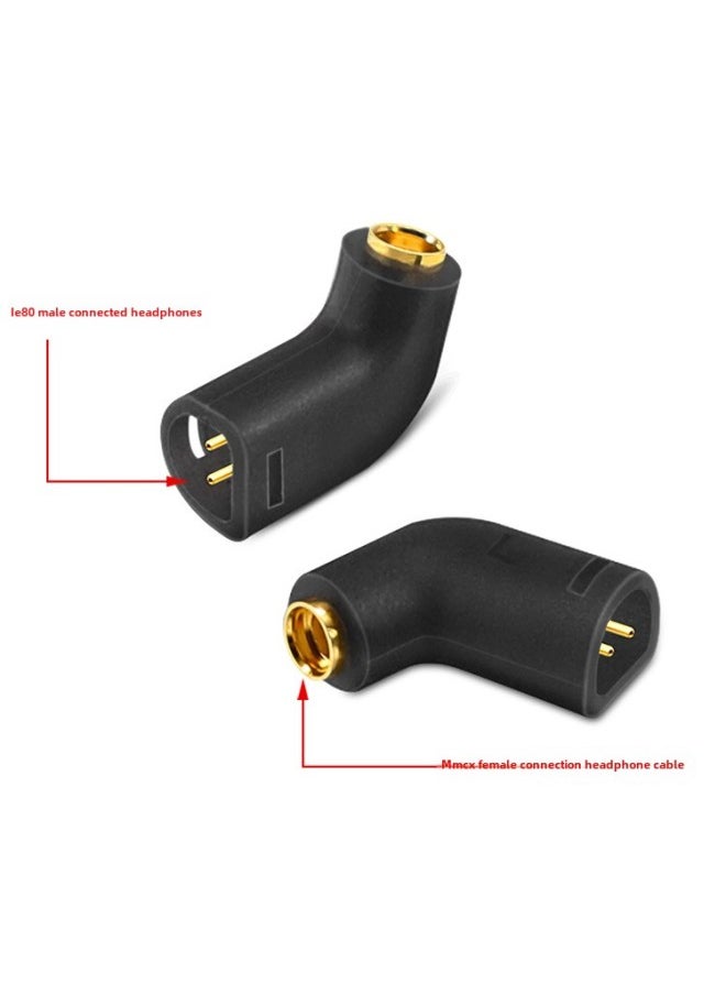 Generic - Okcsc IE80S To MMCX Pin Conversion Plug IE80 IE8I Male Turnkey Shure Integrated Earphone Cable-Color:IE80 Revolution MMCX Female Black - Image 1