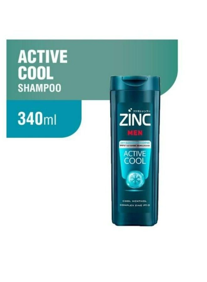 زينك شامبو ضد القشرة للرجال أكتيف كول مينثول شامبو 340 مل - Image 2