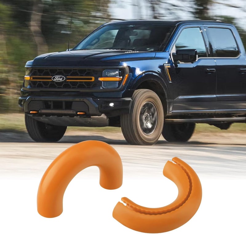 TECHPICCO Tow Hooks Covers for Ford F150 2004-2024 Bronco Base/Big Bend/Outer Banks 2021-2024 Compatible with Toyota Tundra Accessories 2017-2021 (Tremor Orange) Practical design alternatives - Image 1