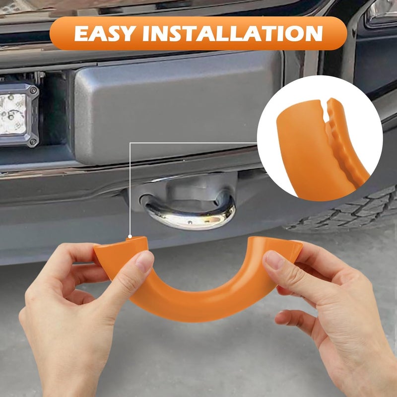 TECHPICCO Tow Hooks Covers for Ford F150 2004-2024 Bronco Base/Big Bend/Outer Banks 2021-2024 Compatible with Toyota Tundra Accessories 2017-2021 (Tremor Orange) Practical design alternatives - Image 4