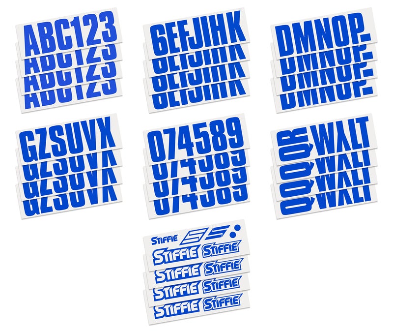 STIFFIE Uniline Blue 3" Boat & PWC Registration Decals • Numbers Letters Stickers - Image 4