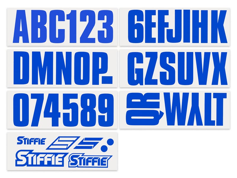 STIFFIE Uniline Blue 3" Boat & PWC Registration Decals • Numbers Letters Stickers - Image 3