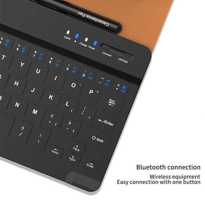 Keyboard protective case, simple and lightweight, suitable for Samsung Z Fold5 portable Bluetooth keyboard protective case, leather case with pen slot, Bluetooth keyboard+mouse+pen+protective case - Image 3