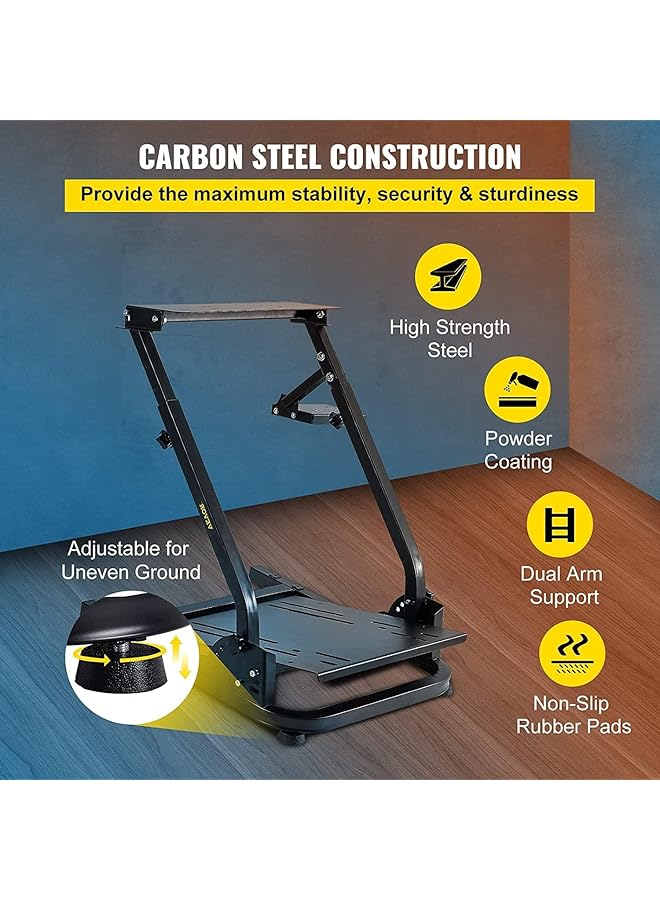 جيرزون حامل عجلة قيادة محاكي ألعاب السباق لـ Logitech G25 G27 G29 G920 Thrustmaster T300Rs Tx F458 T500Rs T3Pa Pro (F1/Gt) لا يتضمن عجلة القيادة ومبدل السرعة والدواسات - Image 4