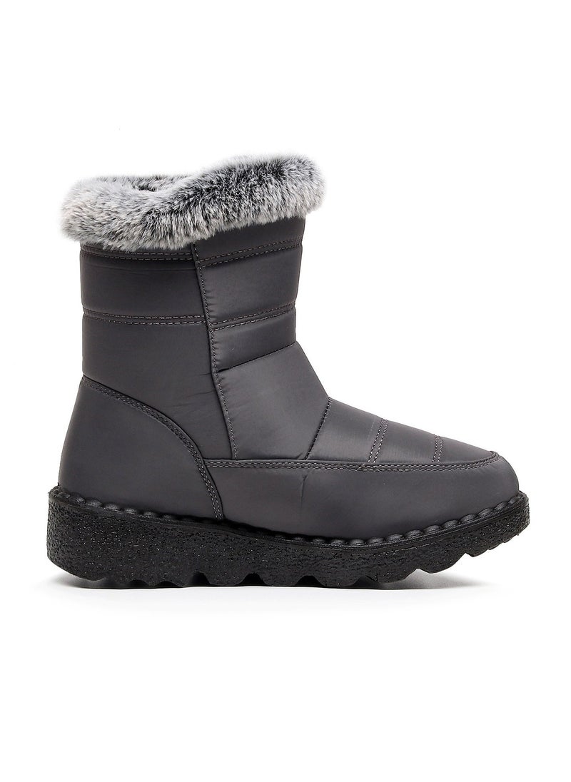 Loquat Women's Medium High Top Anti Slip Cotton Shoes Silvery - Image 1