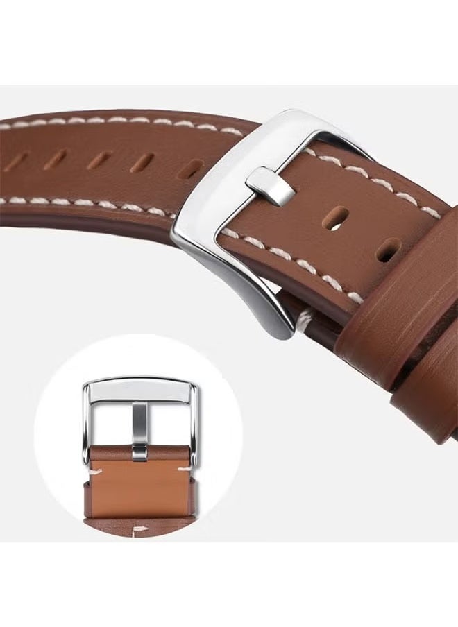 DTBG - Huawei Watch Band Leather Strap, Compatible with GT3/2 46mm Watch Size, 22mm Band Width, Elegant Design, 1 Piece(Brown) - Image 1
