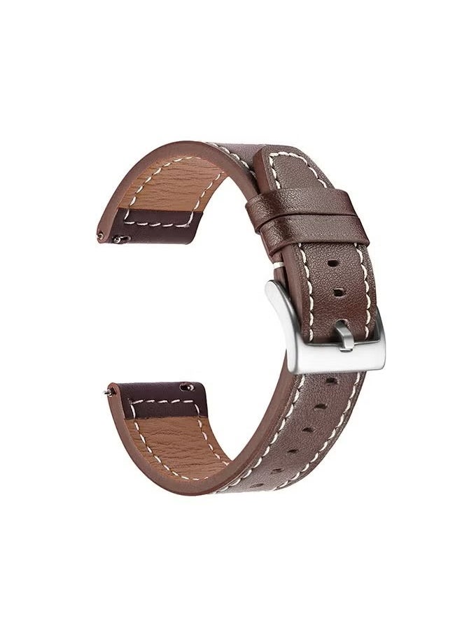 DTBG - Huawei Watch Band Leather Strap, Compatible with GT3/2 46mm Watch Size, 22mm Band Width, Elegant Design, 1 Piece(Brown) - Image 1