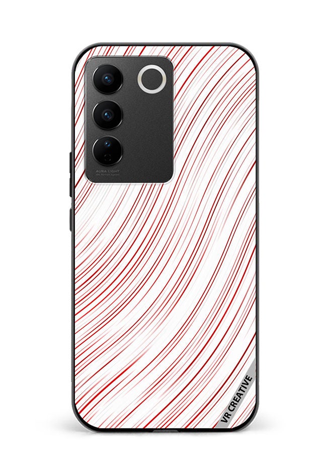VR CREATIVE Protective Case Cover For Vivo V27e Strips Design Multicolour - Image 1