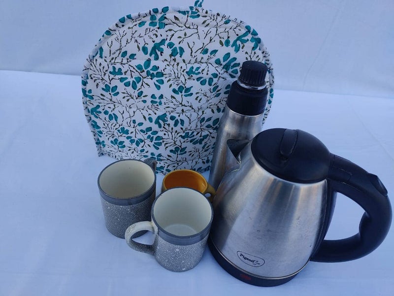 Malan Bai Mandala Tea Cozy Cover Hand Block Winter Tea Cozy Cotton Tea Kettle Warmer Pot Cover Hot Coffee Cover Handamde Kitchen Décor Brand: Malan Bai (Pattern 39) - Image 2