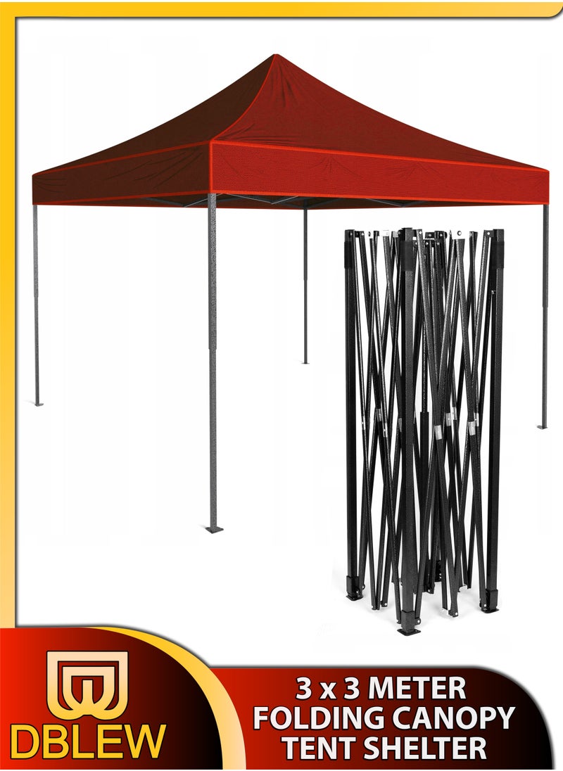 DBLEW 3x3 Meter Steel Frame Ground Tent for Outdoor Events Parties Markets Exhibitions Beach Picnics Camping Catering Advertising Gardens Pavilion Gazebo Stand Waterproof UV Protected Canopy Shelter Shade  - Image 1