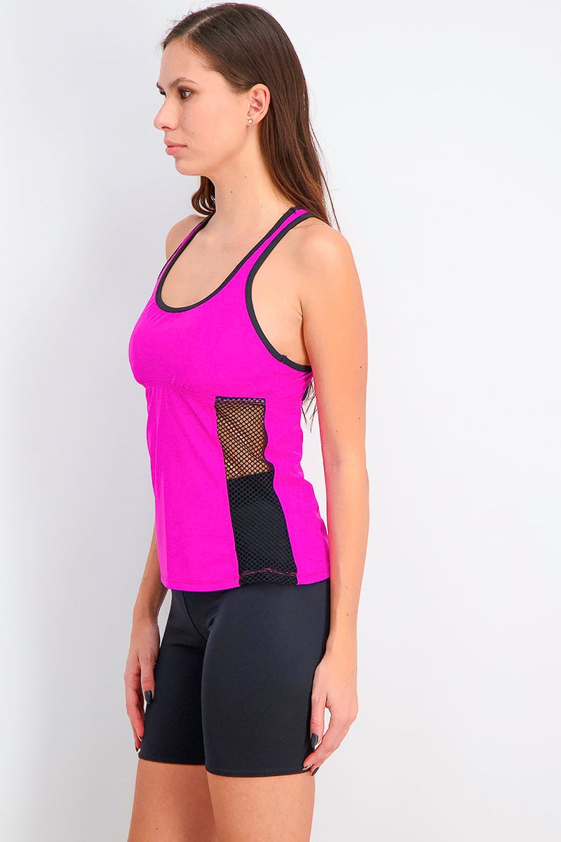 OAKLEY Women Tankini Sport Mesh Top, Phlox - Image 2