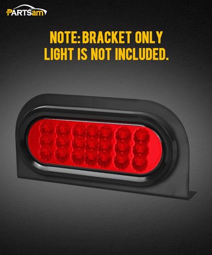 Partsam 2Pcs 6" Oval Tail Light Mounting Brackets [L Shaped] [3mm Powder Coated Steel] [Ultra Sturdy] [Versatile Horizontal Mounting] for 6" Oval Taillights On Truck Trailer RV Grommet Flush Mount - Image 5