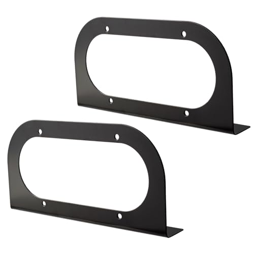 Partsam 2Pcs 6" Oval Tail Light Mounting Brackets [L Shaped] [3mm Powder Coated Steel] [Ultra Sturdy] [Versatile Horizontal Mounting] for 6" Oval Taillights On Truck Trailer RV Grommet Flush Mount - Image 1