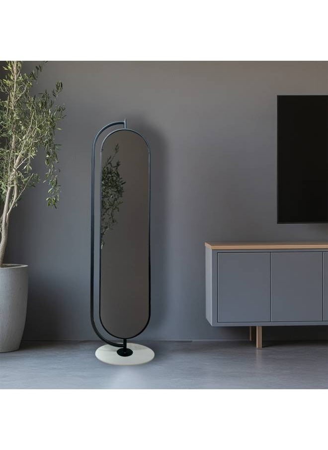 Switch - Black Iron Frame Full Length Mirror With Holder And Hangers In The Back, Size 175X42 Cm - Image 1
