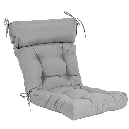 QILLOWAY IndoorOutdoor High Back Chair CushionTufted Replacement Cushions  Set of 2 Grey