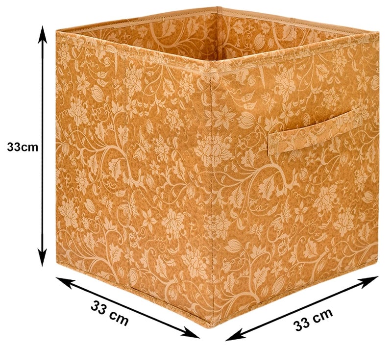 Kuber Industries Heart Home Metalic Printed MultiUtility Organizer Storage box Closet For Clothes Toys With Handle BrownHS43HEARTH26205 - Image 5