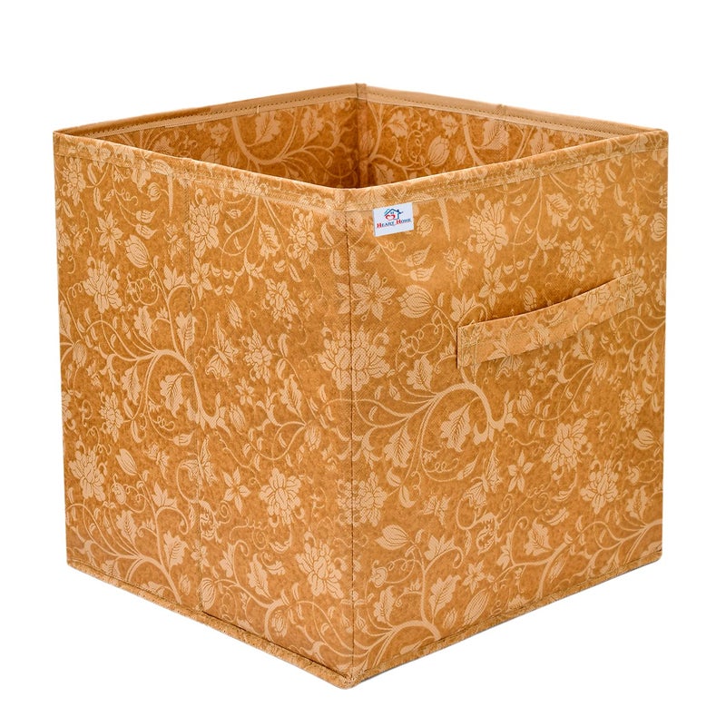 Kuber Industries Heart Home Metalic Printed MultiUtility Organizer Storage box Closet For Clothes Toys With Handle BrownHS43HEARTH26205 - Image 2