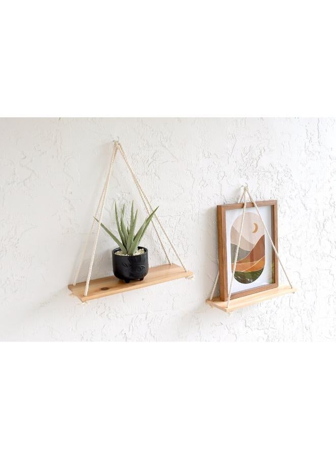 Antikiano Wooden Wall Shelf, Macrame Shelf, Living Room Decor, Stand Bookshelf. - Image 1