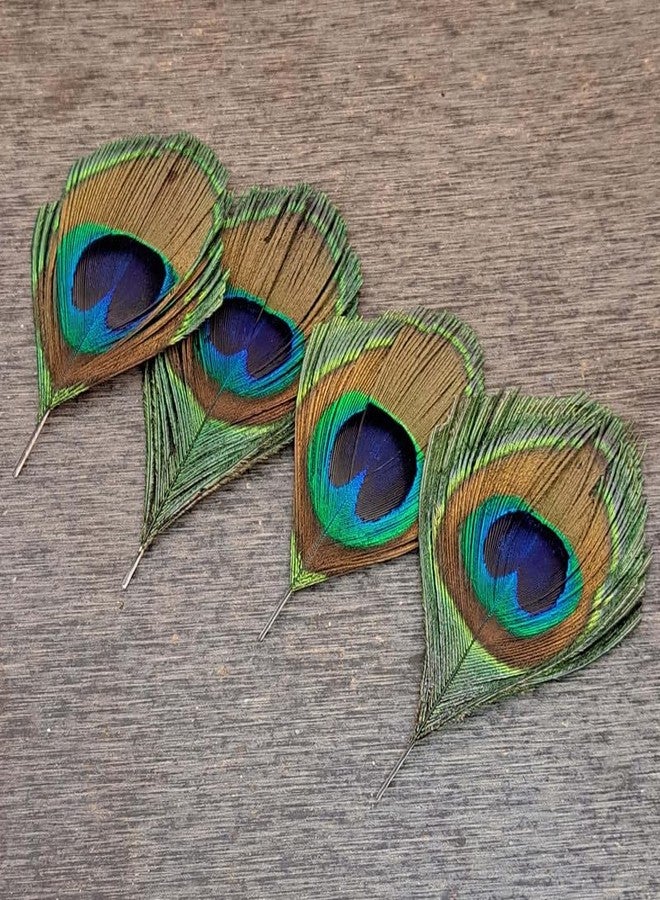 meryCraft Natural Size-8 CM Peacock Feather | Mor Pankh | Real Peacock | Feather for Home Decor | Good Luck Art and Craft & Worship | Pack of 6 - Image 1