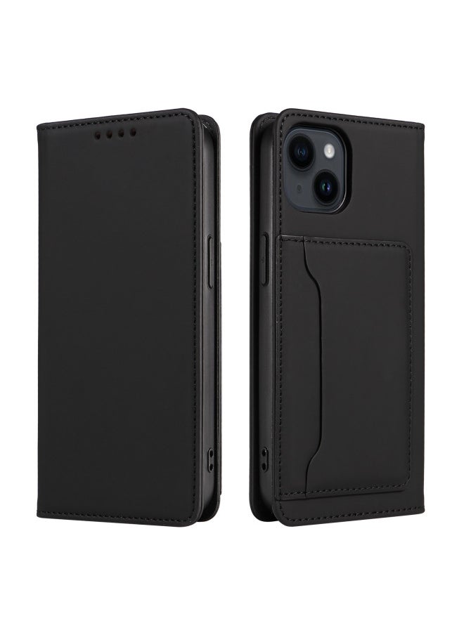 Generic For Iphone 15 Leather Case S23 Flip Cover Protective Case A15 Digital Computer/mobile Phone Protective Cover-Color:Black-Applicable Model:For Iphone 12 Pro Max  - Image 1