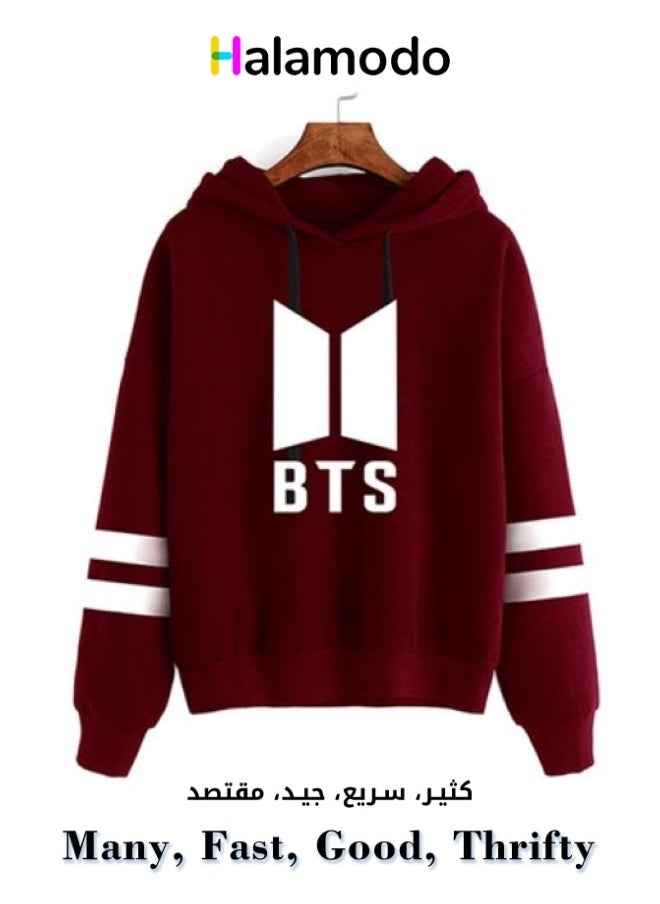 HALAMODO - Red Men's Long Sleeve Sweatshirt Sports Hoodie - Image 1