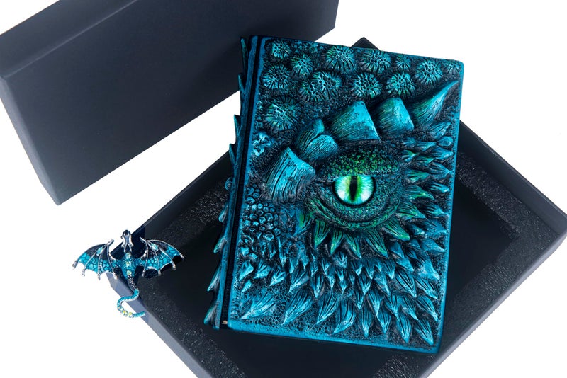 LZlightactor 3D Dragon Eye Embossed Journal,Resin Engraving Notebook,Dnd notebook for Dragon Lovers ï¼ŒBlank Paper,Hardcover Travel Notepad for Writing,Sketchbook,Collection,Gift,Decoration A4 and A5 Size (A5-Blue - Image 5