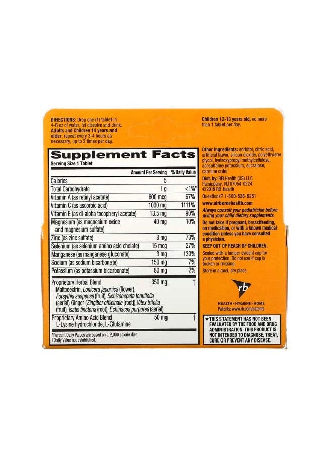 Airborne - Immune Support Supplement Very Berry 10 Effervescent Tablets - Image 1