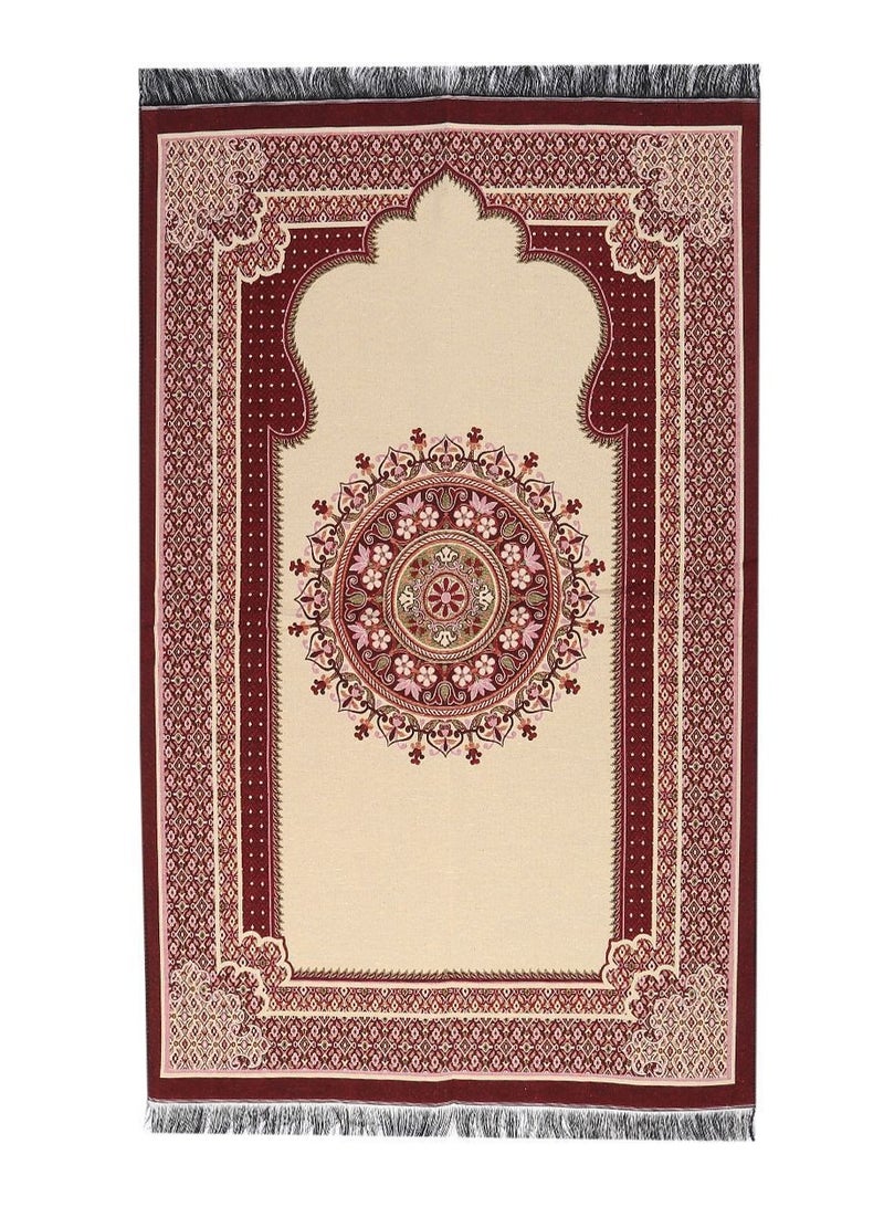 مناسك سجادة صلاة مزينة بطبعة إسلامية من القطن - Image 1