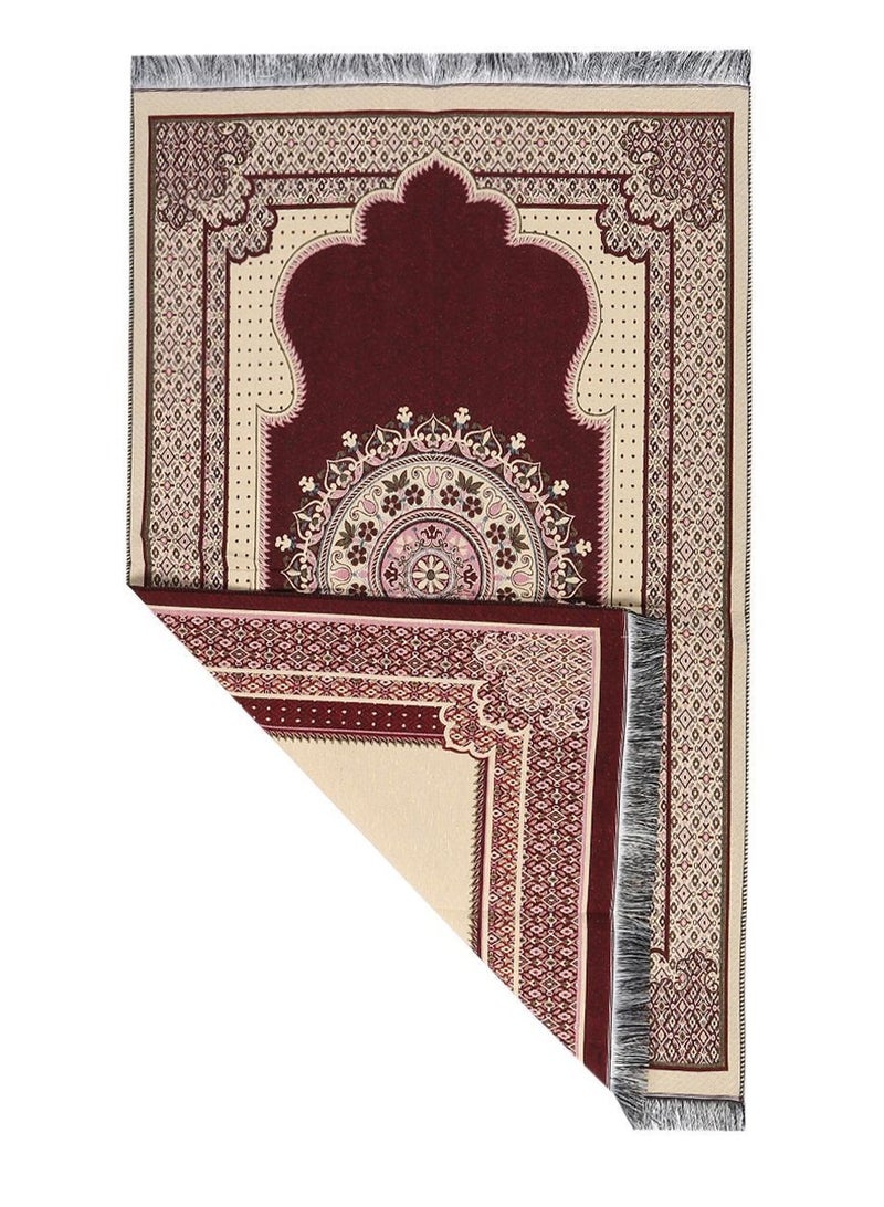 مناسك سجادة صلاة مزينة بطبعة إسلامية من القطن - Image 3