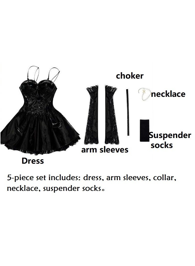 5 Piece Set Anime Death Note Misa Costume Halloween Cosplay Costume For Womens - Image 4