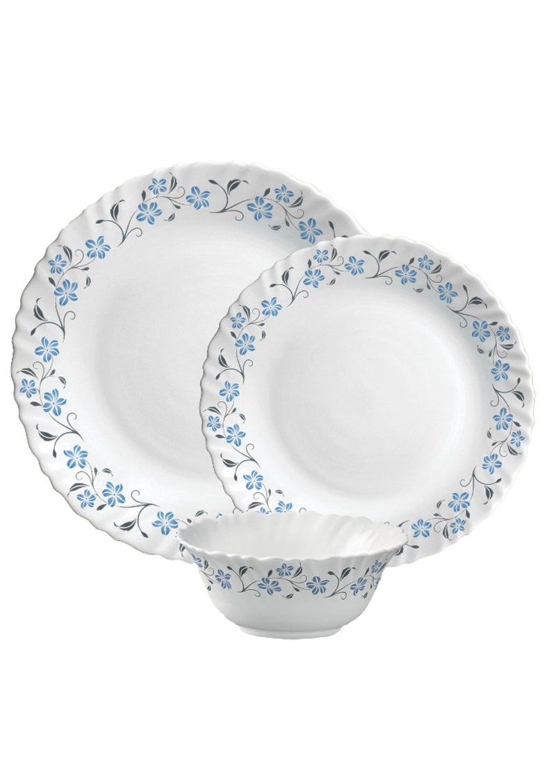 Laopala La Opala Classic 44 Piece Dinner Sets Glass Material Plates Grace Blue Dinner Set Microwave Safe & Dishwasher Safe Minimalist Style Lightweight Bowls, Cups, Plates Set-Reusable  - Image 1
