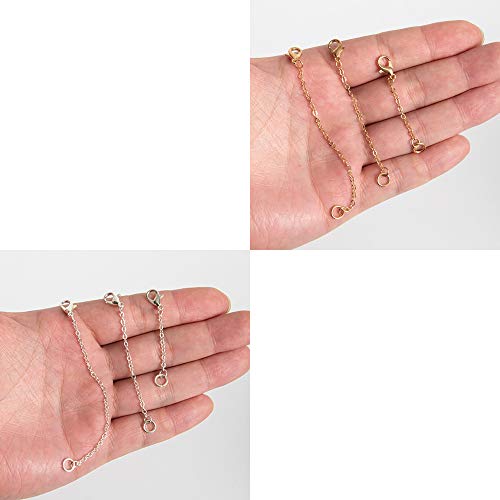 Softones 12-18Pcs Ankle Bracelets Extenders-Extension for Womens Jewelry(1 2 3 Inch),with Lobster Clasp and O-Clasp from Gold Silver Rose Gold - Image 2