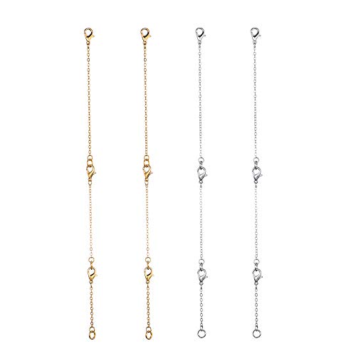 Softones 12-18Pcs Ankle Bracelets Extenders-Extension for Womens Jewelry(1 2 3 Inch),with Lobster Clasp and O-Clasp from Gold Silver Rose Gold - Image 5