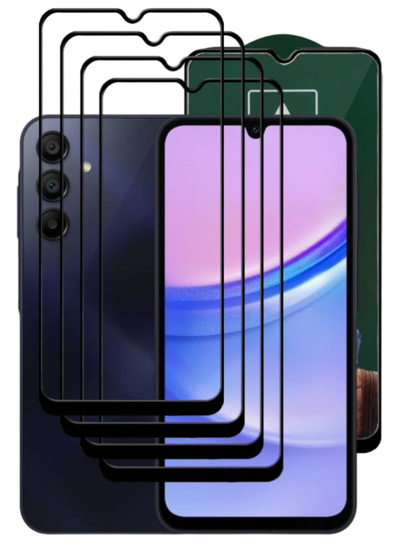 ACLIX 4 Pieces Antistatic ESD Dustproof Premium Quality High Definition Tempered Glass Screen Protector Designed For Samsung Galaxy A15 - Image 1