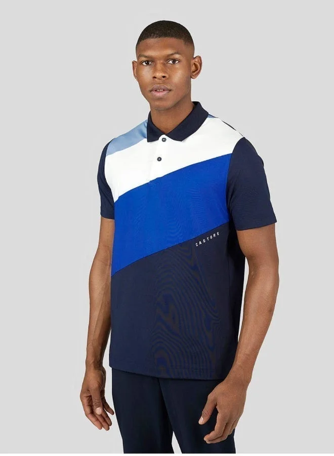 CASTORE Men'S Golf Essential Short Sleeve Colourblock Polo - Navy