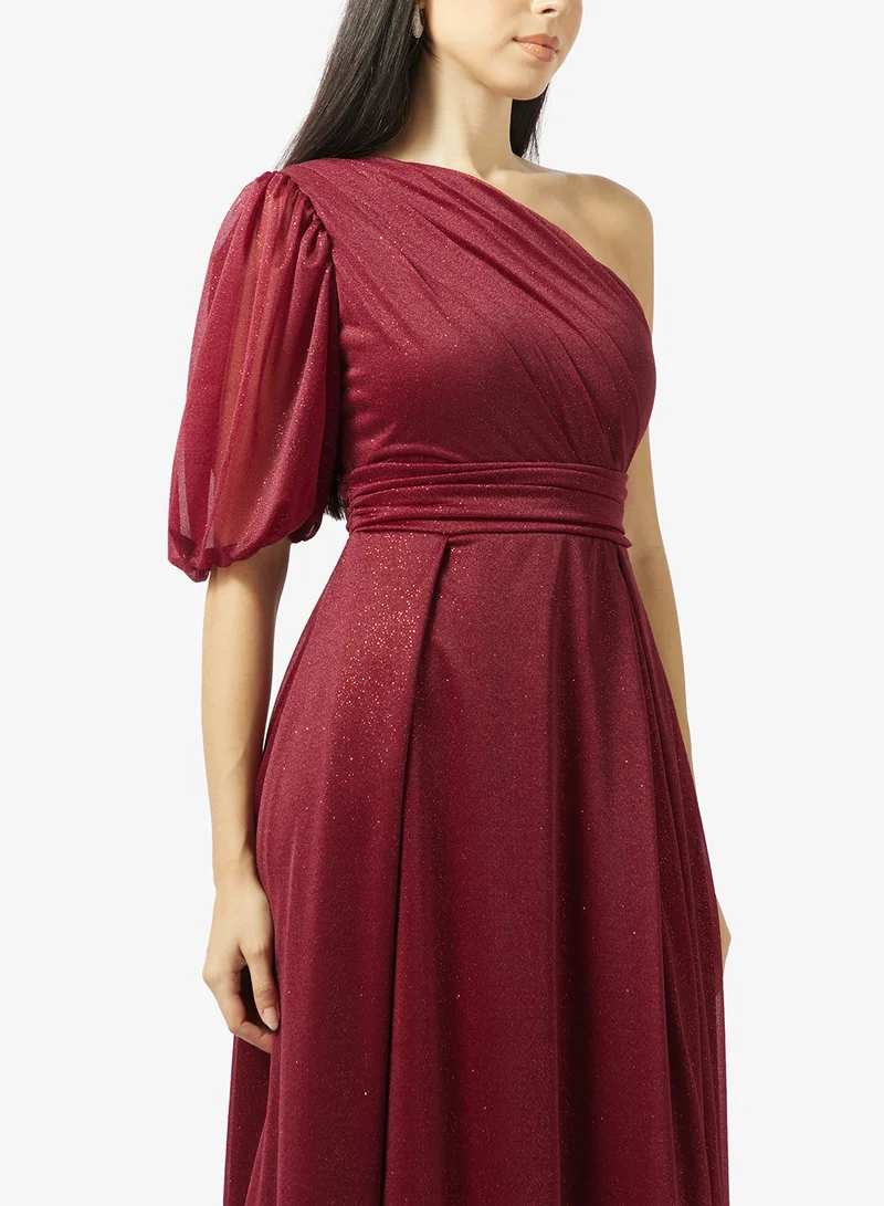 Ella Limited Edition  One Shoulder Puff Sleeve Dress for Women | Best Price UAE