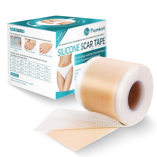 Pumkot Silicone Scar Sheets Silicone Scar Tape18 x 157 Roll4M Medical Grade Scar Removal Away Strips for Surgical Scars Keloid CSection Burn Stickiness Upgrade Waterproof Reusable - Image 1