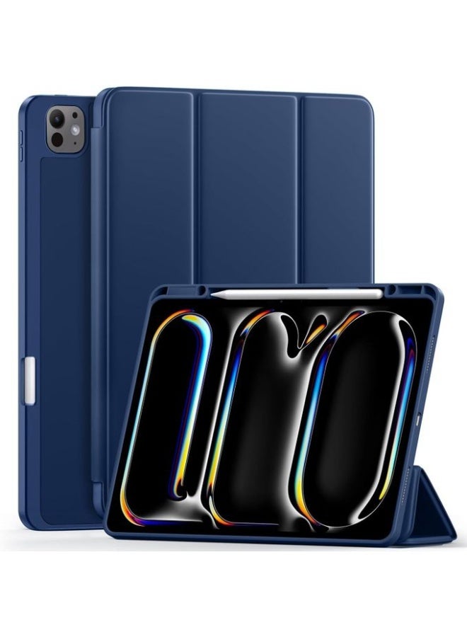 Compatible with iPad iPad Pro - 2025 (8th Generation) M5 13-inch with Pencil Holder, Soft TPU Back Cover for iPad 13 Pro Case, Trifold Stand, Support Pencil Pro and Pencil (USB-C), Auto Wake/Sleep, Navy - Image 1