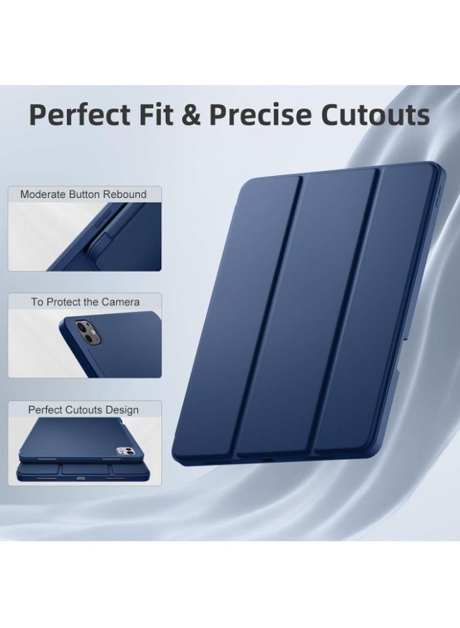 Compatible with iPad iPad Pro - 2025 (8th Generation) M5 13-inch with Pencil Holder, Soft TPU Back Cover for iPad 13 Pro Case, Trifold Stand, Support Pencil Pro and Pencil (USB-C), Auto Wake/Sleep, Navy - Image 5